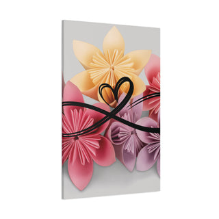 Colorful Blooming Heart Flowers Wall Art