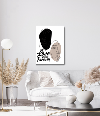 Love You Forever Two Abstract Faces Wall Art