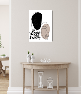 Love You Forever Two Abstract Faces Wall Art