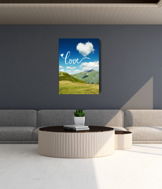 Love Clouds Mountain Wall Canvas