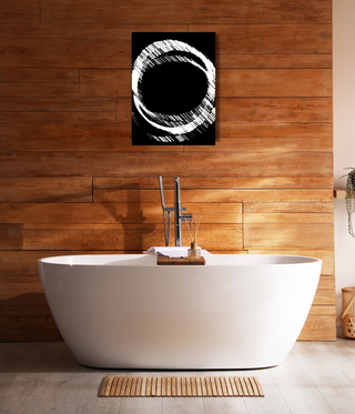 Abstract Circle Black & White Wall Canvas