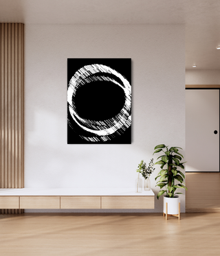 Abstract Circle Black & White Wall Canvas