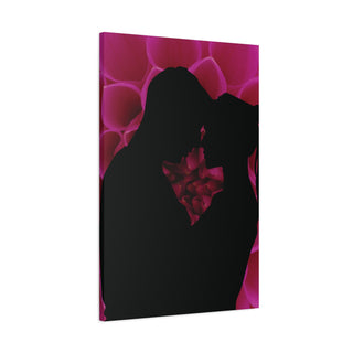 Couple Kissing Over Flower Wall Art