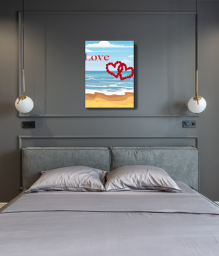 Love Combine Hearts Abstract Beach Canvas