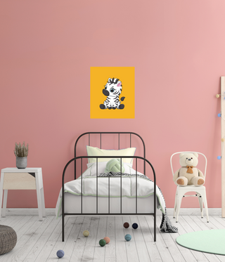 Precious Zebra Sitting Down Baby Poster Print