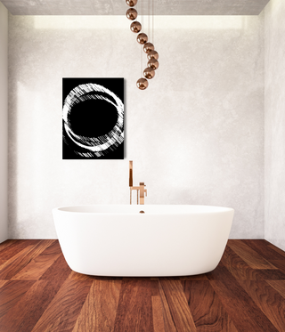 Abstract Circle Black & White Wall Canvas