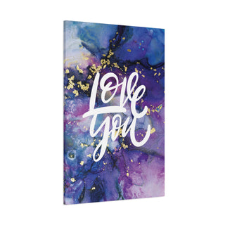 Love You Purple Flowers Wall Art