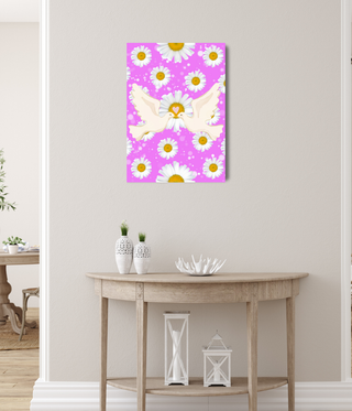 Two Love Birds Over Flower Wall Art