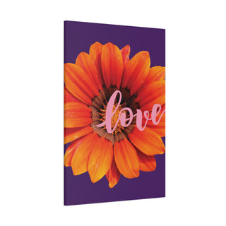 Orange Love Flower Wall Canvas