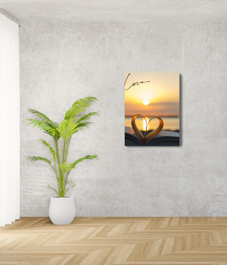 Love Heart Sunset Wall Canvas