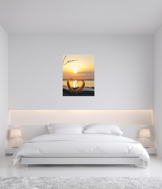 Love Heart Sunset Wall Canvas