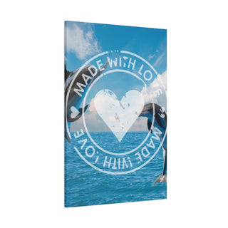 Made With Love 2 Leaping Dolphins Wall Canvas