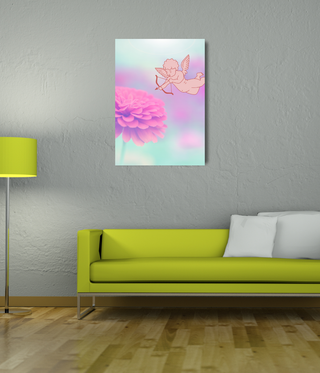 Angle With Bow & Arrow Over Flower Wall Art