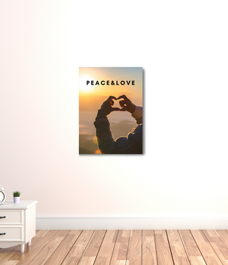 Sunset Love Shape Heart Hand Wall Canvas