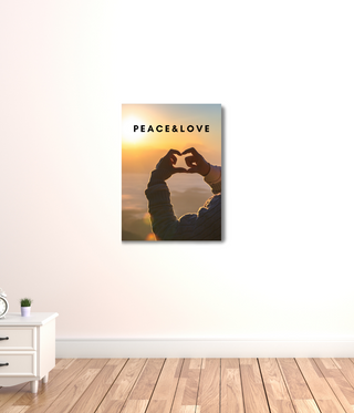 Sunset Love Shape Heart Hand Wall Canvas