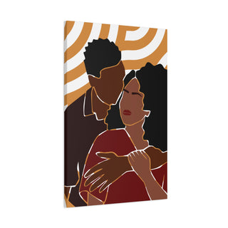 Afro Kissing Abstract Wall Art