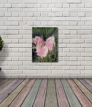 Three Pink Hearts In Between Mountain Wall Art