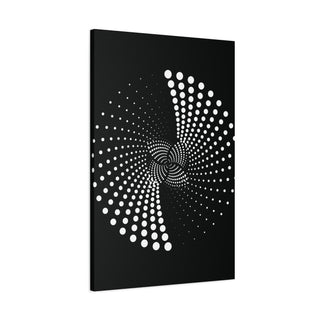 3d Black & White Circle Wall Canvas