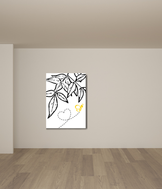 Black & White Hanging Love Leaf Wall Art