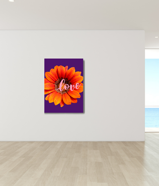 Orange Love Flower Wall Canvas