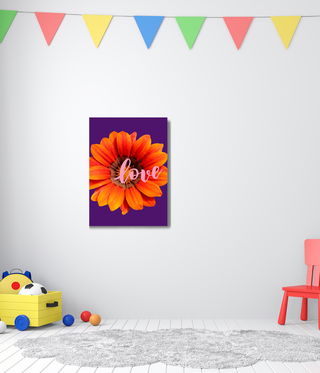 Orange Love Flower Wall Canvas