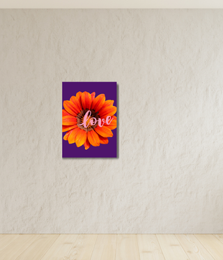 Orange Love Flower Wall Canvas