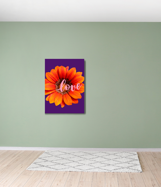 Orange Love Flower Wall Canvas