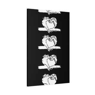 Heart Shape Hands Black & White Canvas