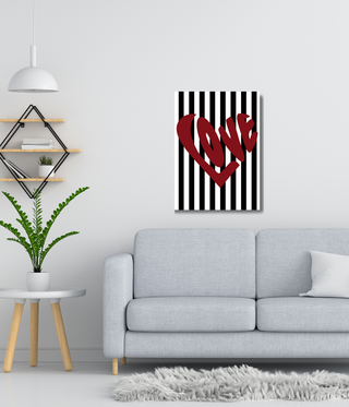 Black & White Red Love Canvas