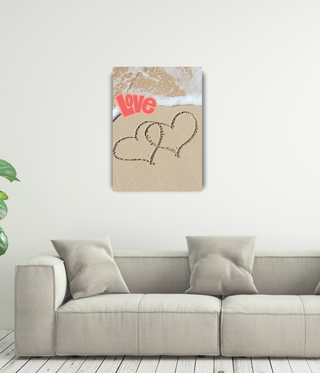 Combined Love Hearts On Beach Canvas