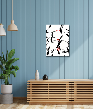 Three Red Heart Wall Canvas