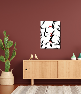 Three Red Heart Wall Canvas