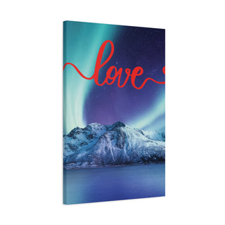 Nighttime Snow Love Mountain Wall Art