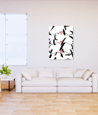 Three Red Heart Wall Canvas