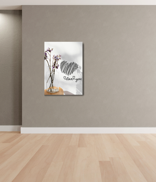 Love You Flower In The Vase Wall Art