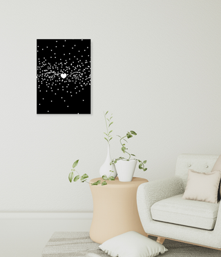 Flying Heart Black & White Wall Art