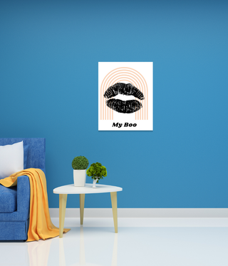 Black Kiss Lip Wall Art