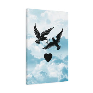 Two Flying Love Birds Wall Art