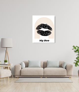 Black Kiss Lip Wall Art