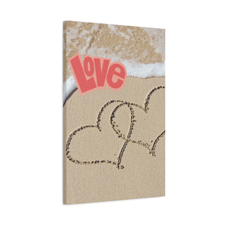 Combined Love Hearts On Beach Canvas