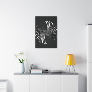 3d Black & White Circle Wall Canvas