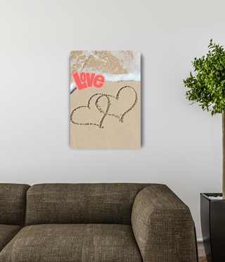 Combined Love Hearts On Beach Canvas