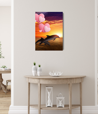 Two Beautiful Leaping Dolphins Wall Art