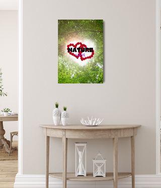 Two Combine Red Hearts Nature Tree Canvas