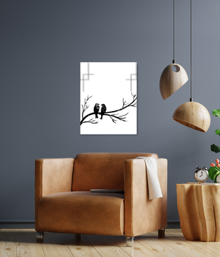 Two Kissing Birds Wall Art