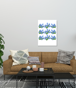 Blue Flowers Wall Canvas