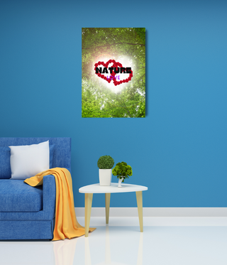 Two Combine Red Hearts Nature Tree Canvas