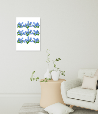 Blue Flowers Wall Canvas