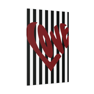 Black & White Red Love Canvas