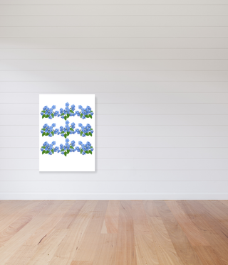 Blue Flowers Wall Canvas